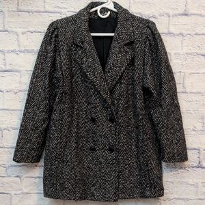 Vintage Ms. New Yorker Double Breasted Herringbone Peacoat - XL